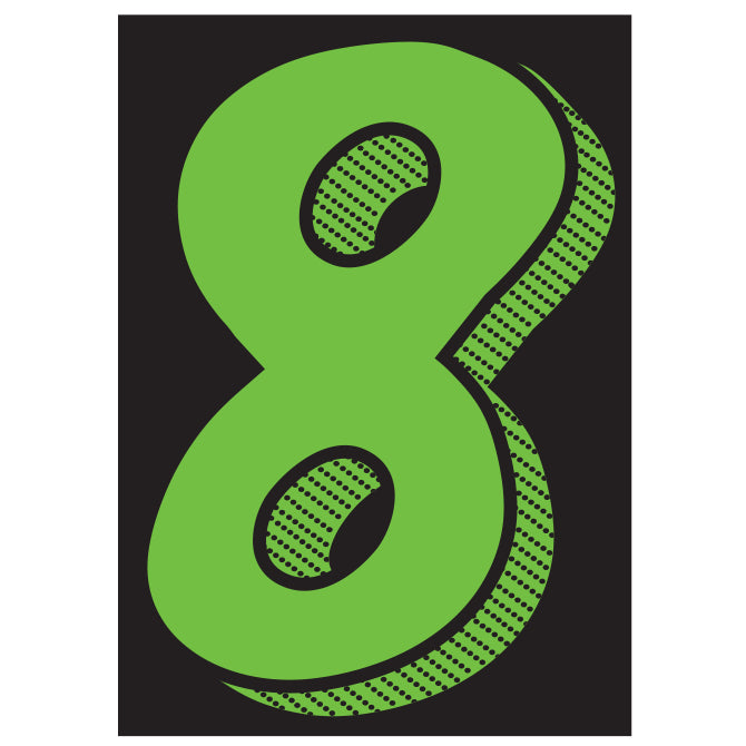 Number Window Stickers - 7-1/2" Various Colors