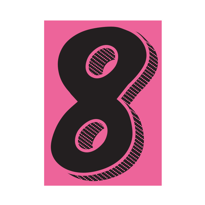 Number Window Stickers - 7-1/2" Various Colors