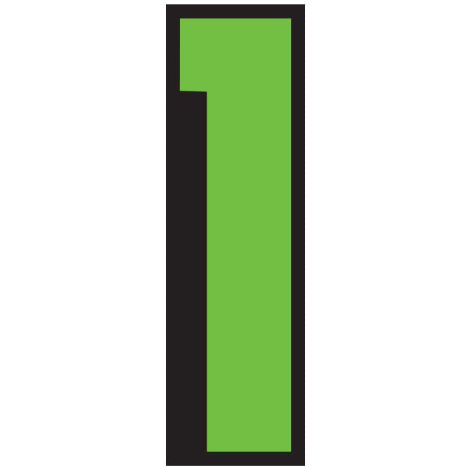 Number Window Stickers - 9-1/2" Various Colors