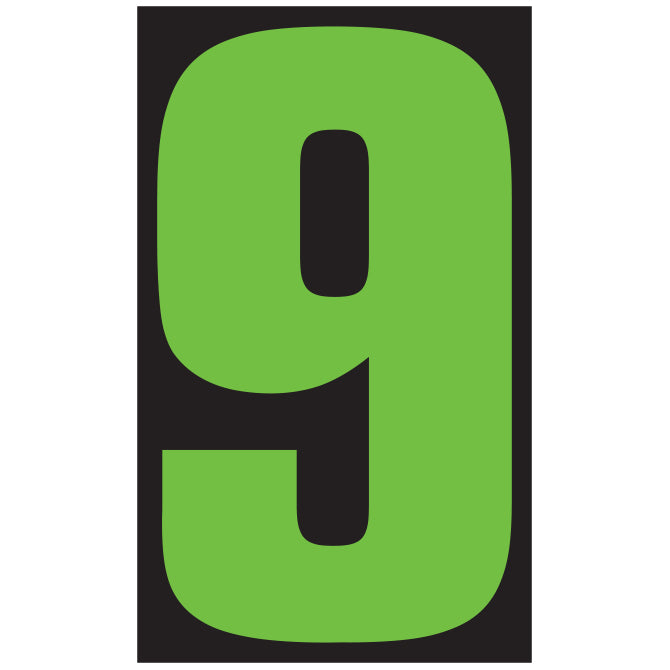 Number Window Stickers - 9-1/2" Various Colors