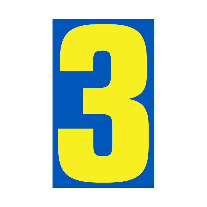 Number Window Stickers - 9-1/2" Various Colors