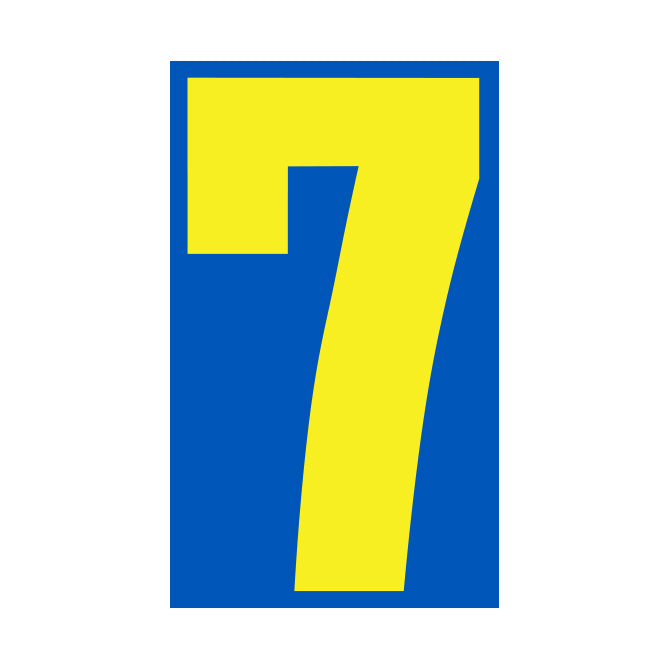 Number Window Stickers - 9-1/2" Various Colors
