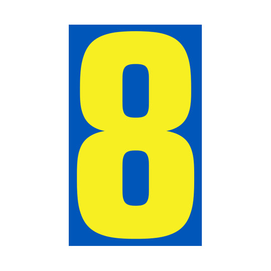 Number Window Stickers - 9-1/2" Various Colors