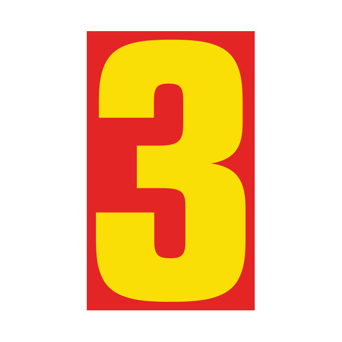 Number Window Stickers - 9-1/2" Various Colors