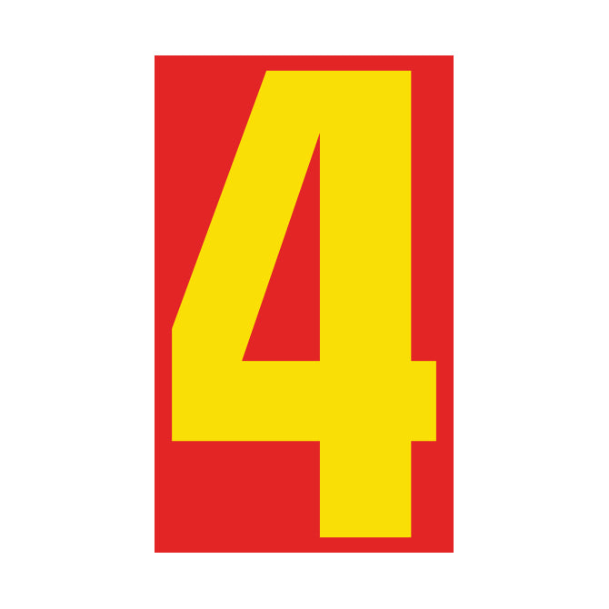 Number Window Stickers - 9-1/2" Various Colors