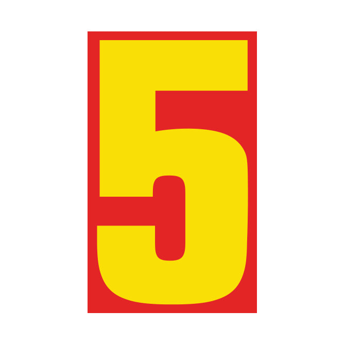 Number Window Stickers - 9-1/2" Various Colors