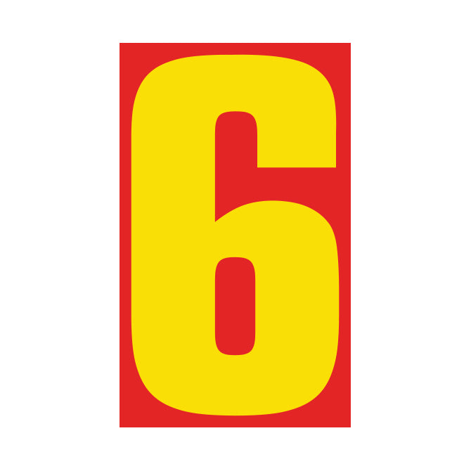 Number Window Stickers - 9-1/2" Various Colors