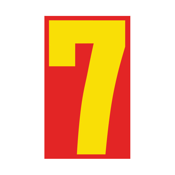 Number Window Stickers - 9-1/2" Various Colors