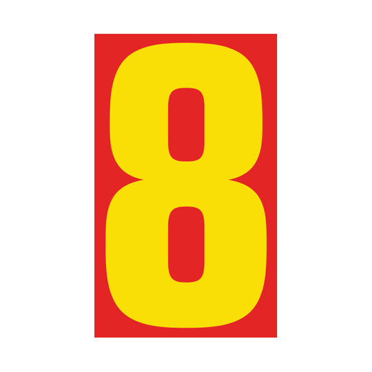 Number Window Stickers - 9-1/2" Various Colors