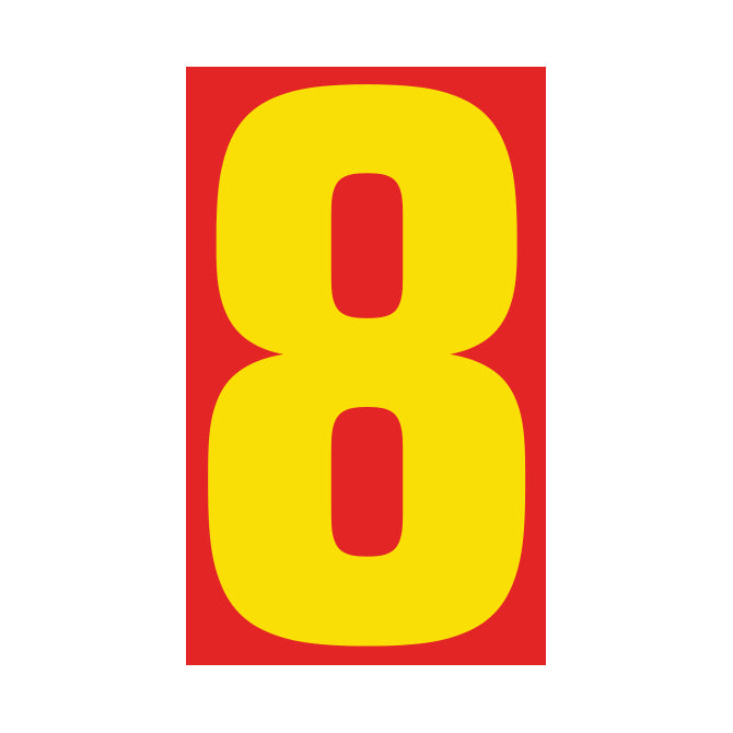 Number Window Stickers - 9-1/2" Various Colors