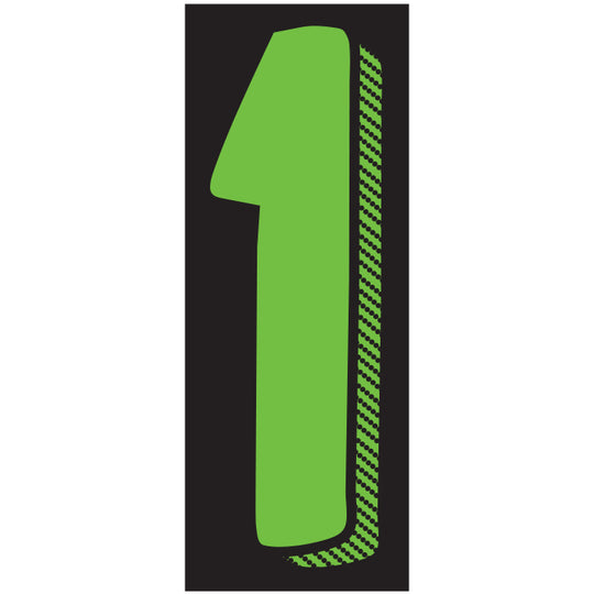 Number Window Stickers - 11-1/2" Various Colors