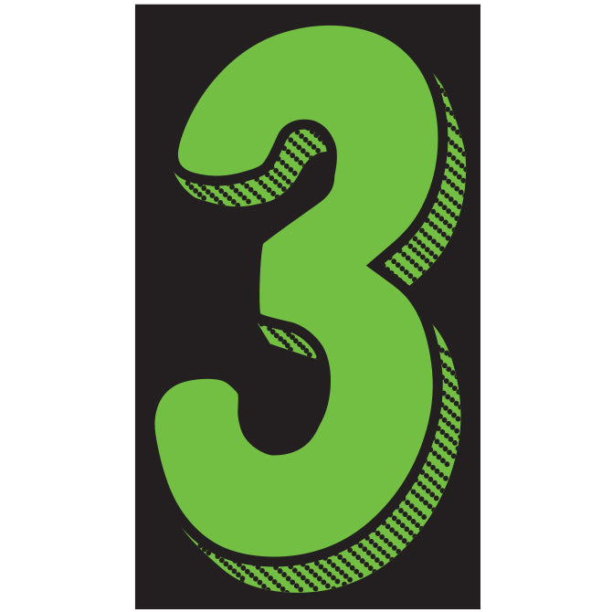 Number Window Stickers - 11-1/2" Various Colors