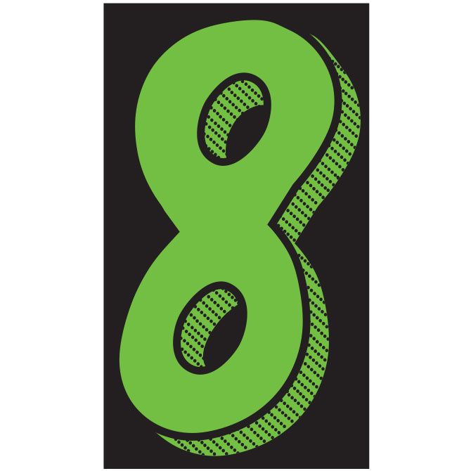 Number Window Stickers - 11-1/2" Various Colors