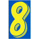 Number Window Stickers - 11-1/2" Various Colors