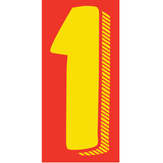 Number Window Stickers - 7-1/2" Various Colors
