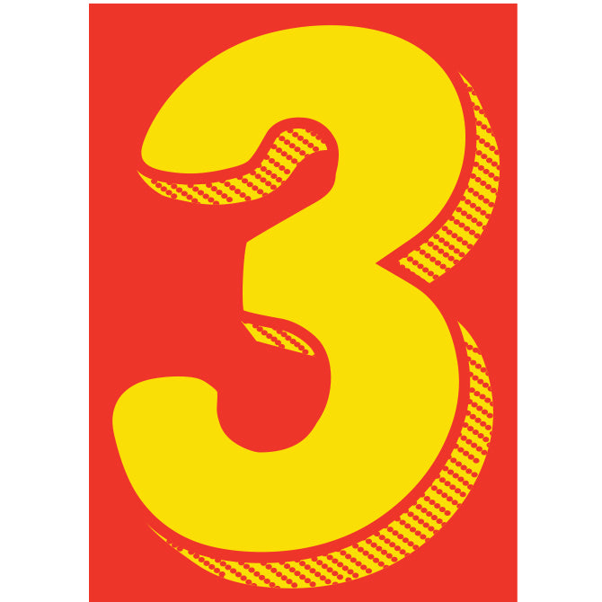 Number Window Stickers - 7-1/2" Various Colors
