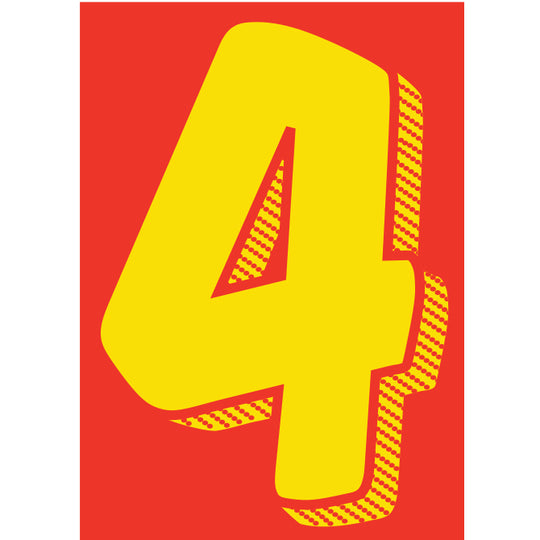Number Window Stickers - 7-1/2" Various Colors
