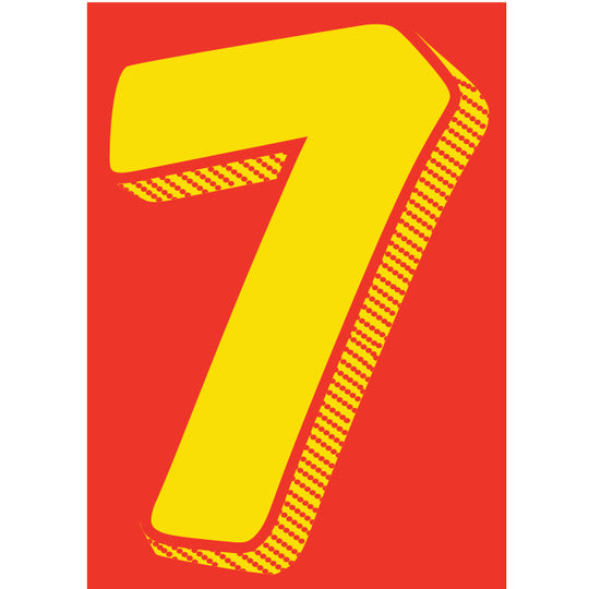 Number Window Stickers - 7-1/2" Various Colors