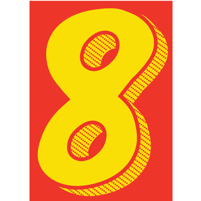 Number Window Stickers - 7-1/2" Various Colors