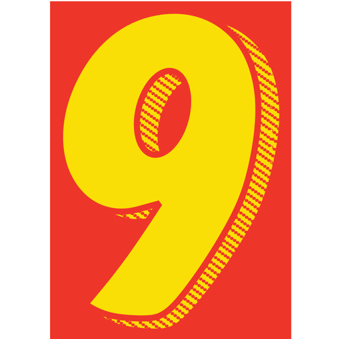 Number Window Stickers - 7-1/2" Various Colors