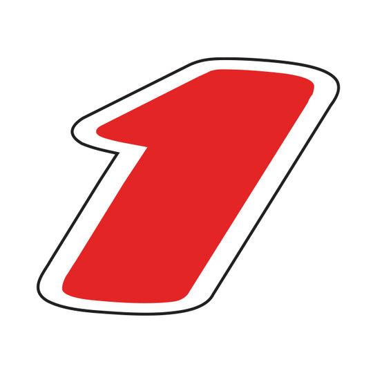 Number Window Stickers - 6-1/4" Red & White Die Cut