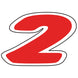 Number Window Stickers - 6-1/4" Red & White Die Cut