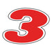 Number Window Stickers - 6-1/4" Red & White Die Cut