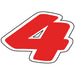 Number Window Stickers - 6-1/4" Red & White Die Cut