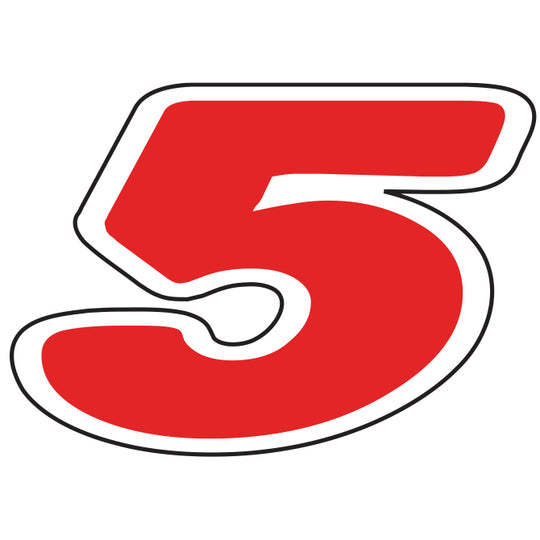 Number Window Stickers - 6-1/4" Red & White Die Cut