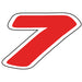 Number Window Stickers - 6-1/4" Red & White Die Cut