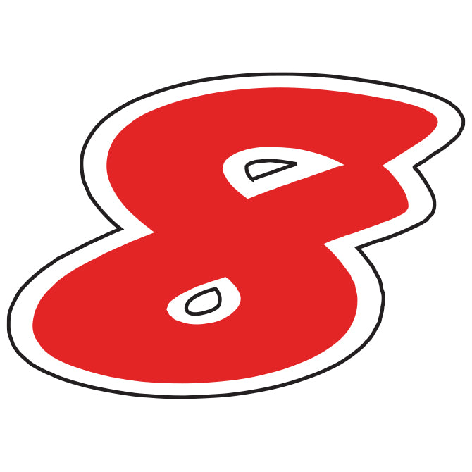 Number Window Stickers - 6-1/4" Red & White Die Cut