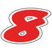 Number Window Stickers - 6-1/4" Red & White Die Cut