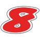 Number Window Stickers - 6-1/4" Red & White Die Cut