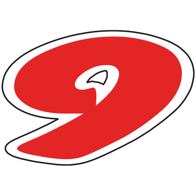 Number Window Stickers - 6-1/4" Red & White Die Cut