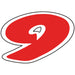 Number Window Stickers - 6-1/4" Red & White Die Cut