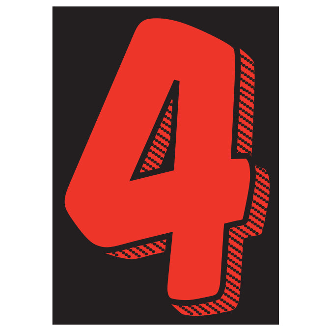 Number Window Stickers - 7-1/2" Various Colors