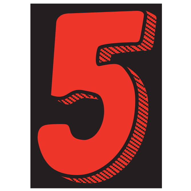 Number Window Stickers - 7-1/2" Various Colors