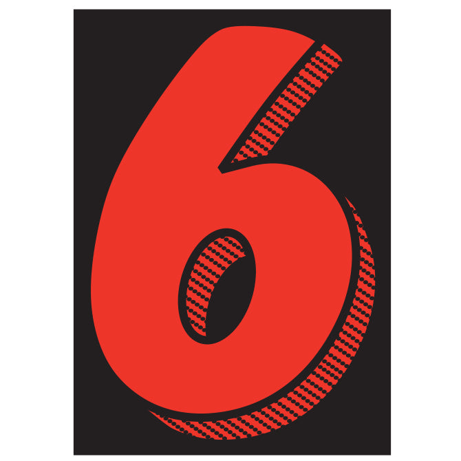 Number Window Stickers - 7-1/2" Various Colors