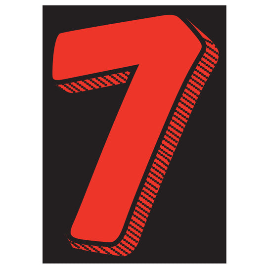 Number Window Stickers - 7-1/2" Various Colors