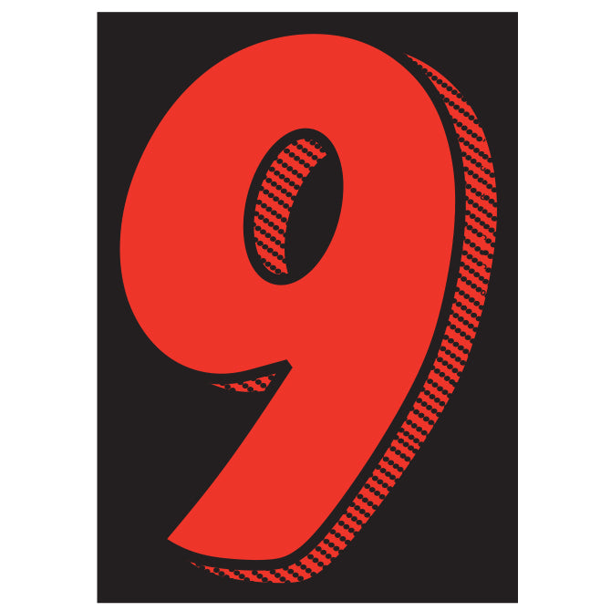 Number Window Stickers - 7-1/2" Various Colors