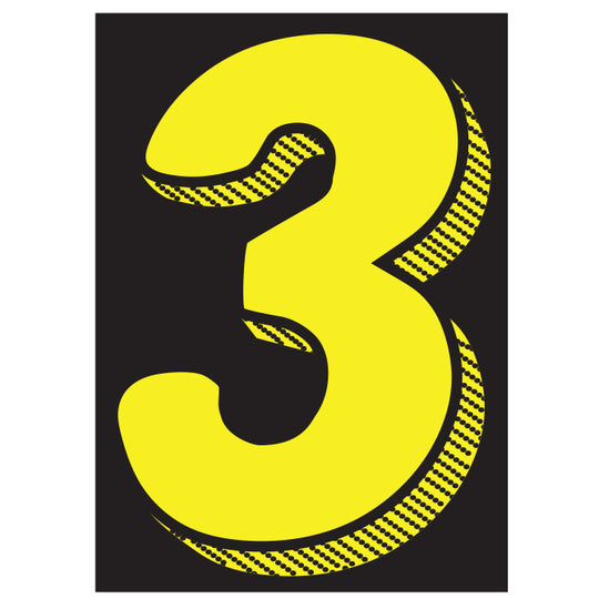 Number Window Stickers - 7-1/2" Various Colors