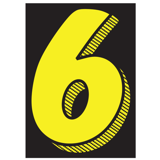 Number Window Stickers - 7-1/2" Various Colors
