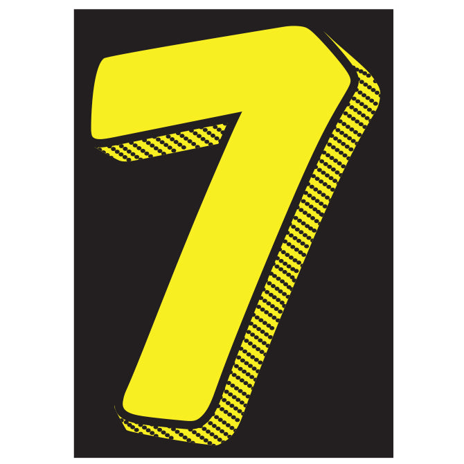 Number Window Stickers - 7-1/2" Various Colors