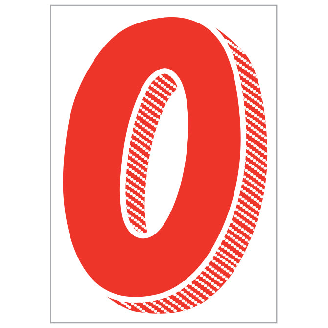 7-1/2" Red & White