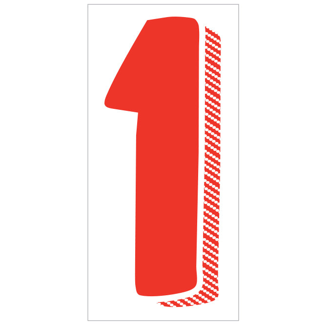 7-1/2" Red & White