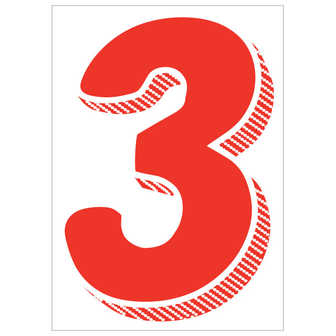 7-1/2" Red & White