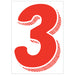 7-1/2" Red & White