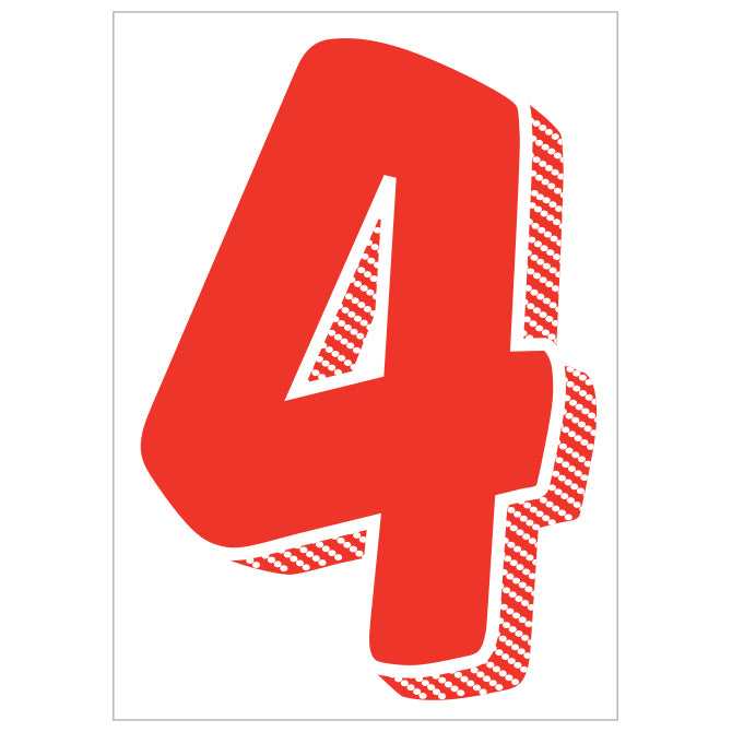 7-1/2" Red & White