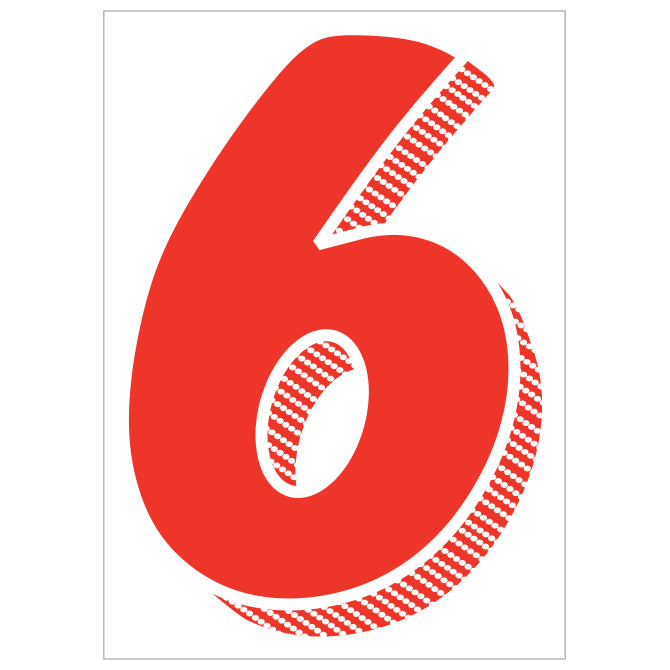 7-1/2" Red & White