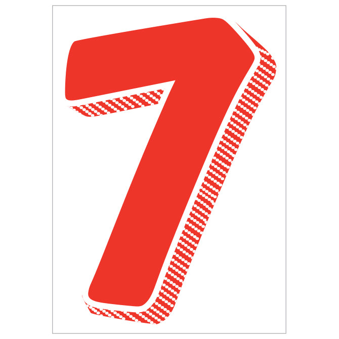 7-1/2" Red & White